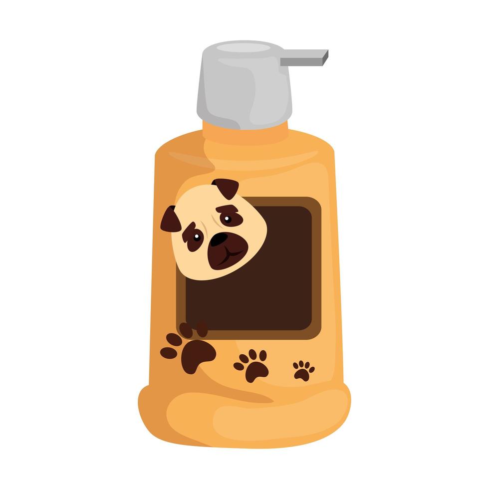 Icono aislado de botella de cuidado de perro vector