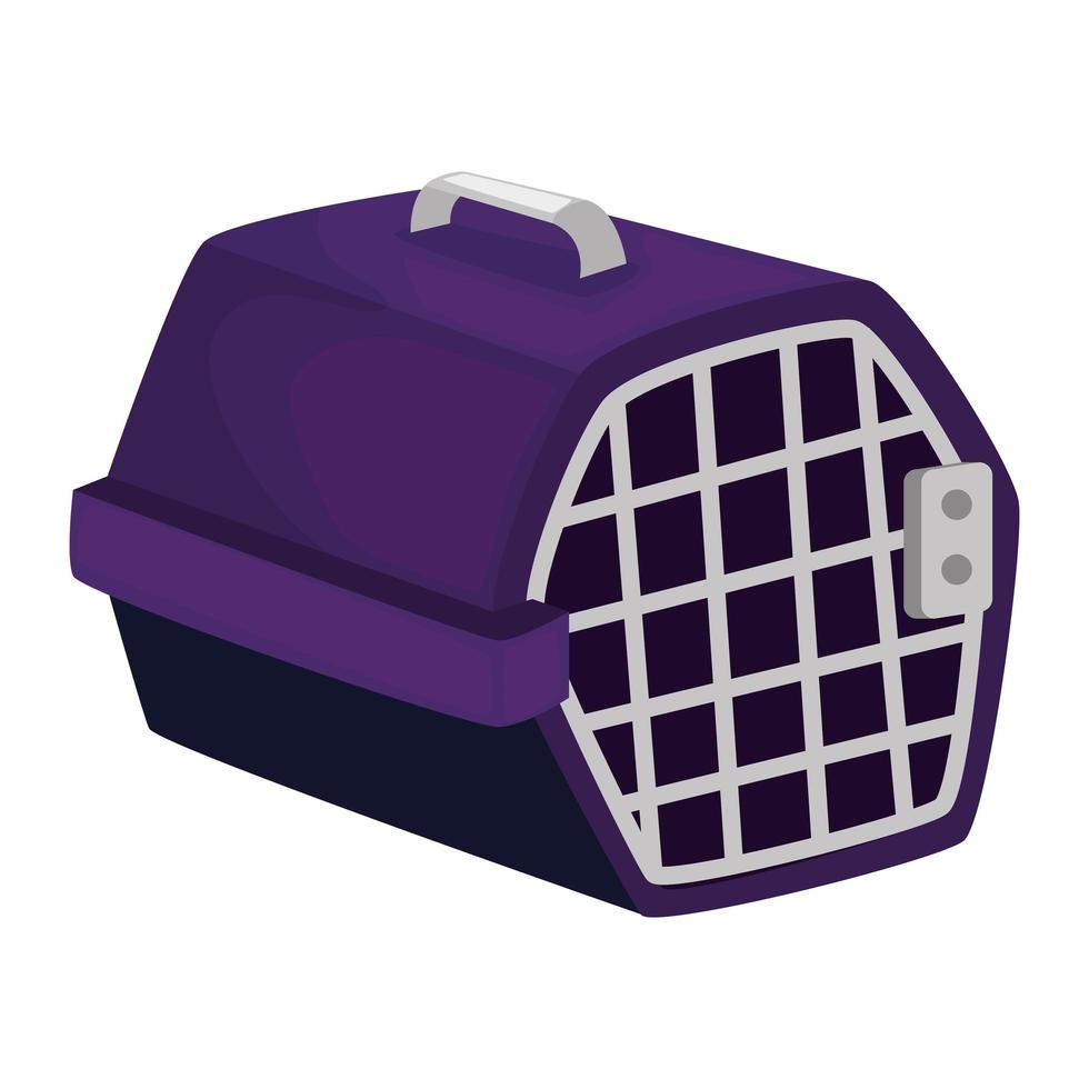 Icono aislado de caja de transporte de mascotas vector