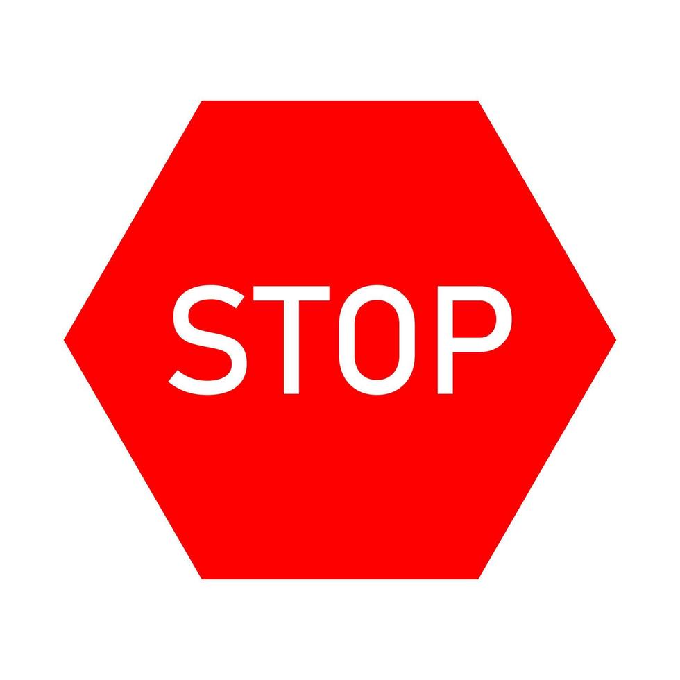 señal de stop sobre fondo blanco vector