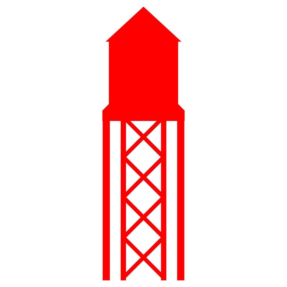 torre de agua sobre fondo blanco vector