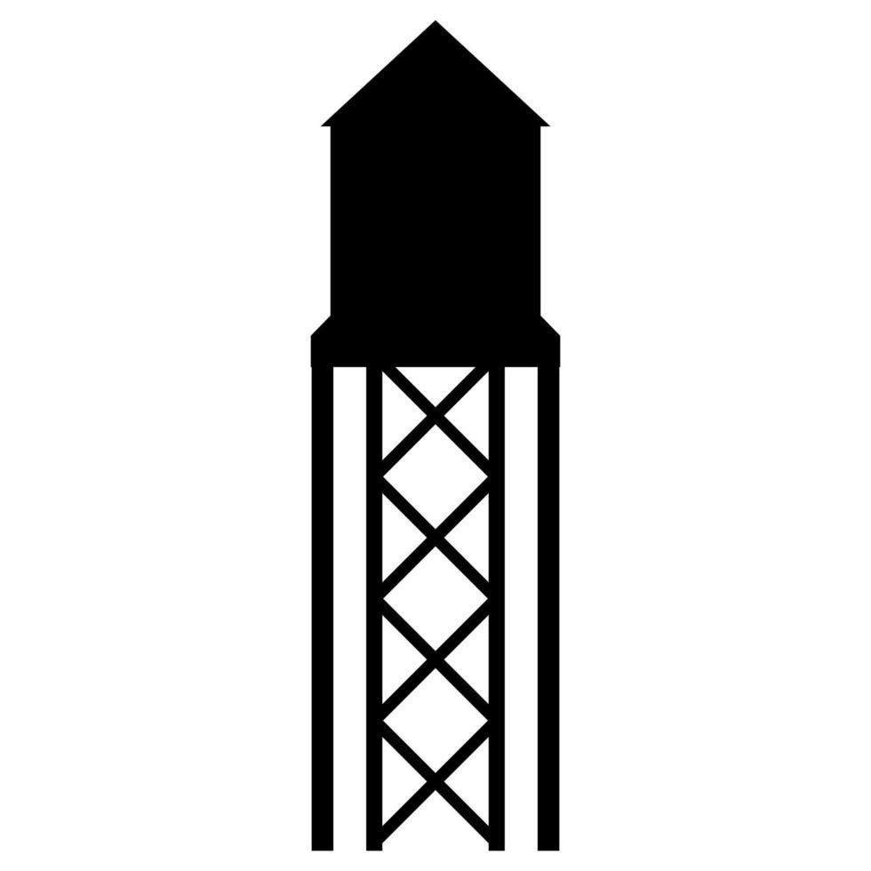 torre de agua sobre fondo blanco vector