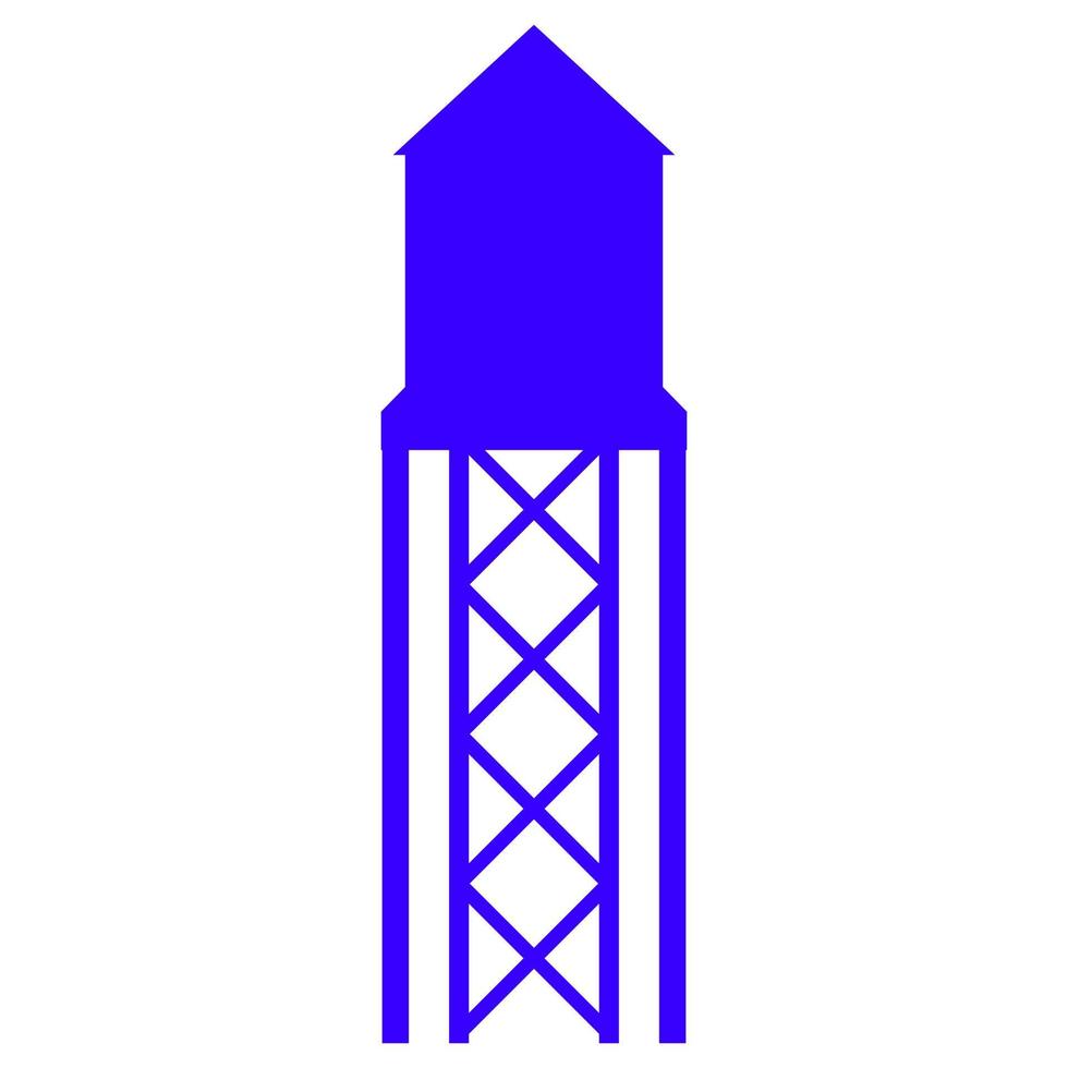 torre de agua sobre fondo blanco vector