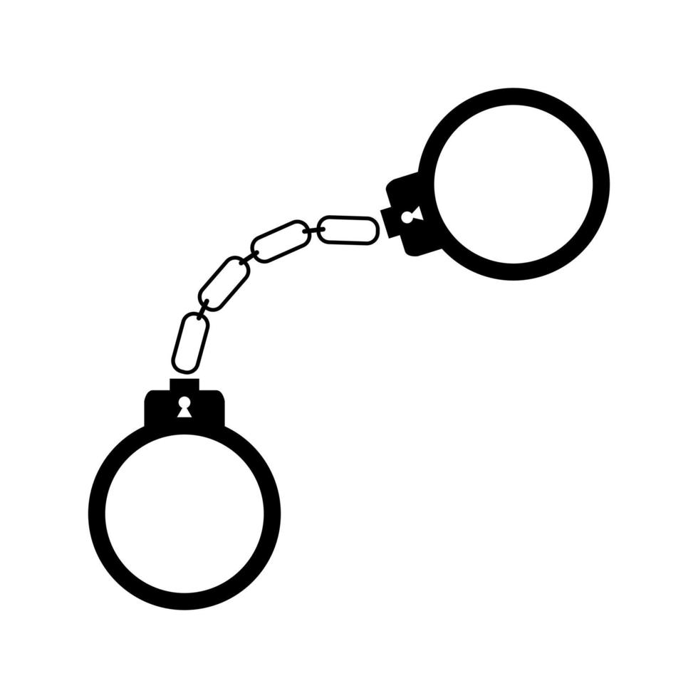 Handcuffs on white background vector