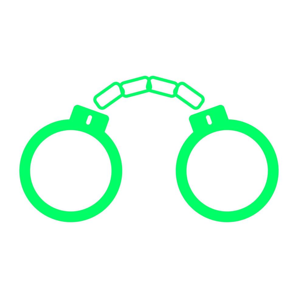 Handcuffs on white background vector