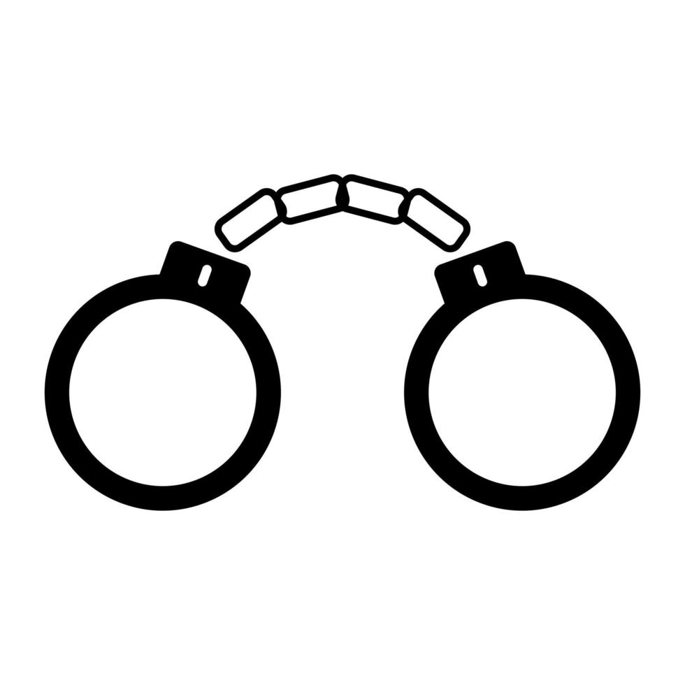 Handcuffs on white background vector
