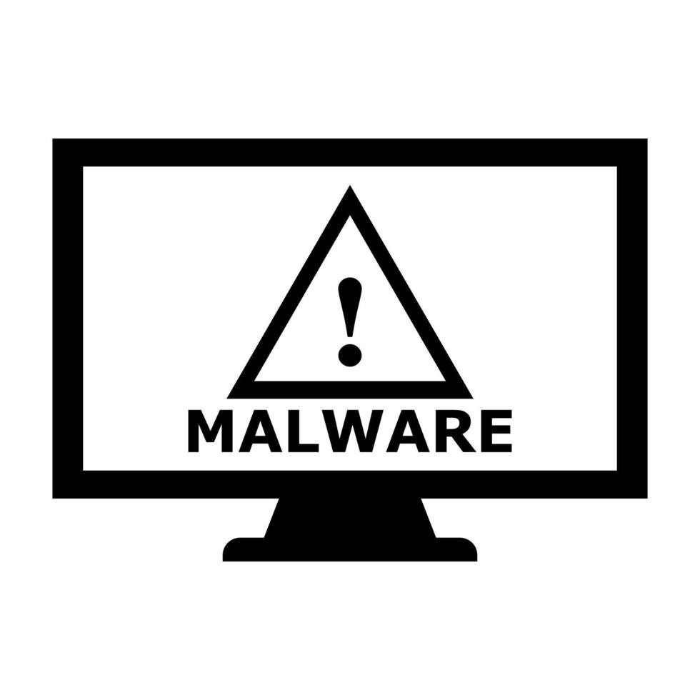 Malware on pc on white background vector