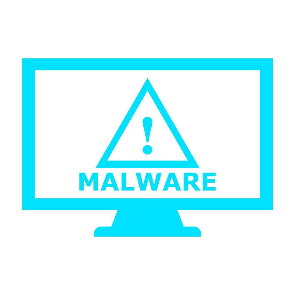 Malware on pc on white background vector