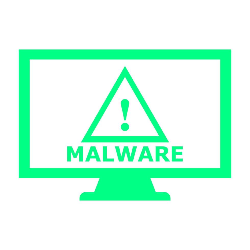 Malware on pc on white background vector