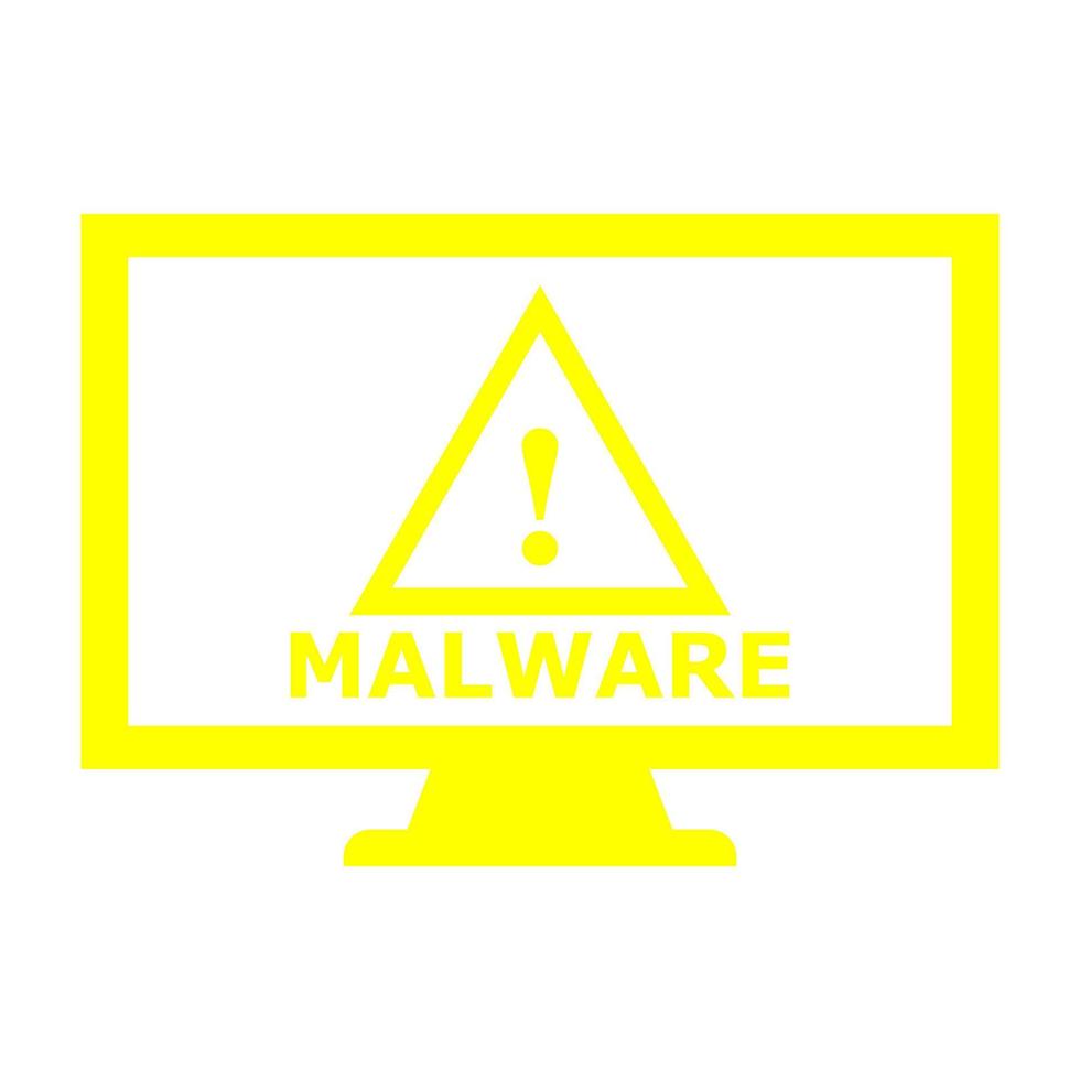 Malware on pc on white background vector