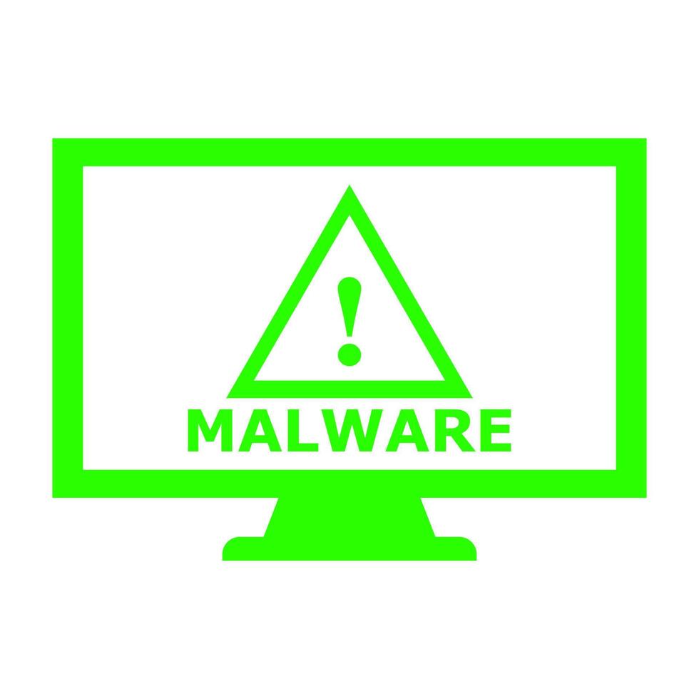 Malware on pc on white background vector