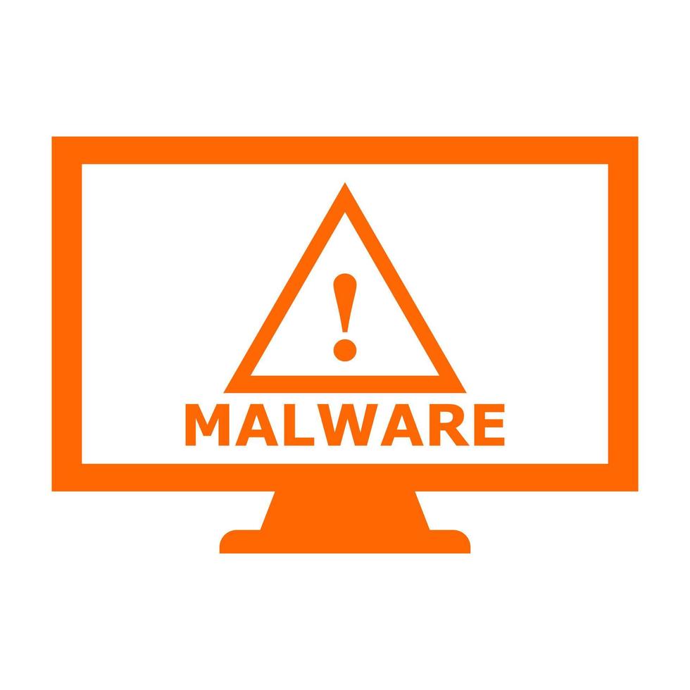 malware en pc sobre fondo blanco vector