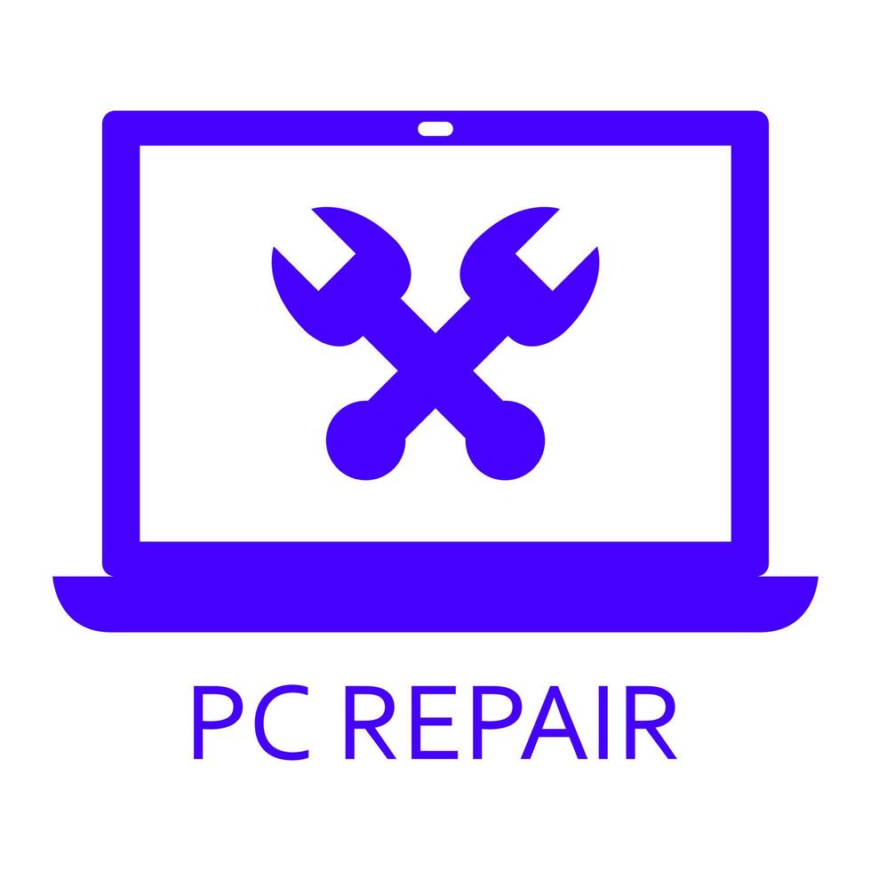 Pc repair on white background vector