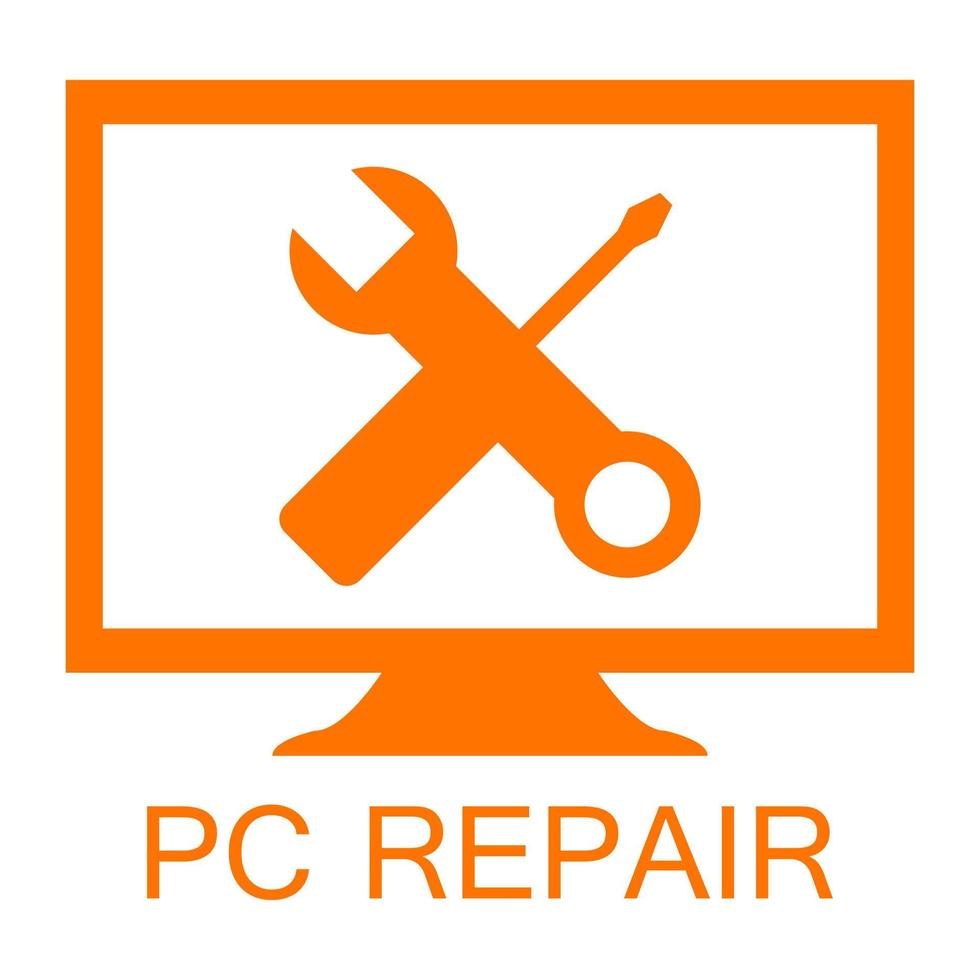 reparación de pc sobre fondo blanco vector