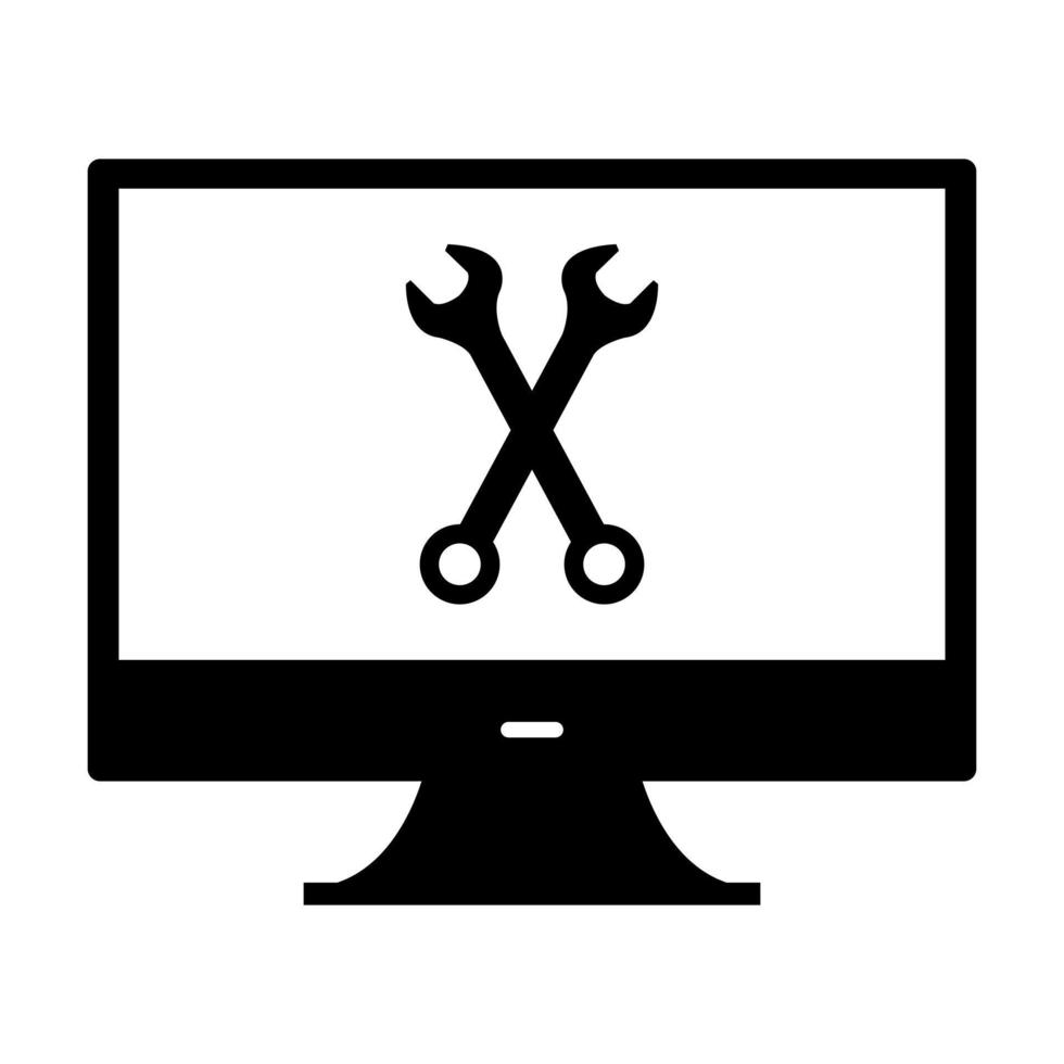 Pc repair on white background vector