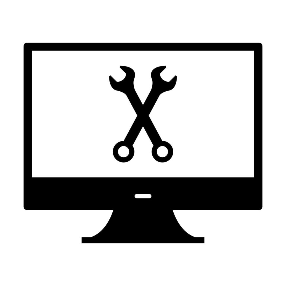 Pc repair on white background vector