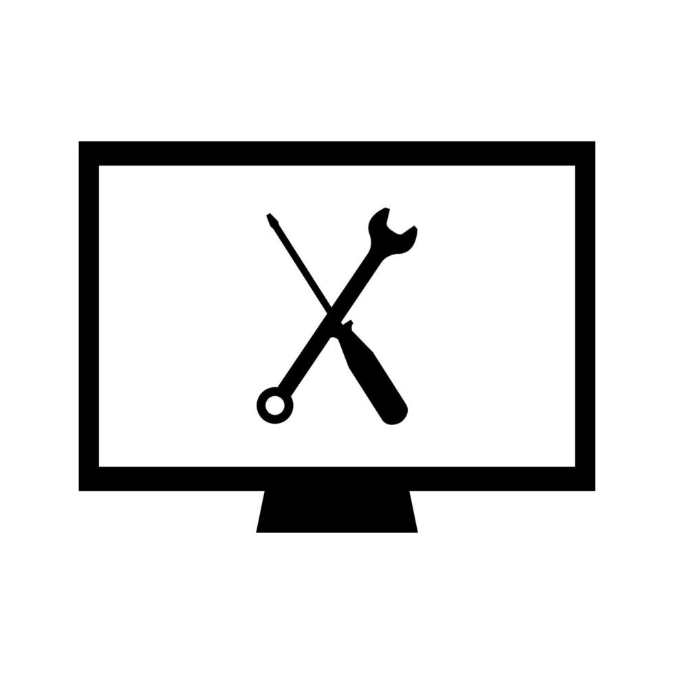 Pc repair on white background vector