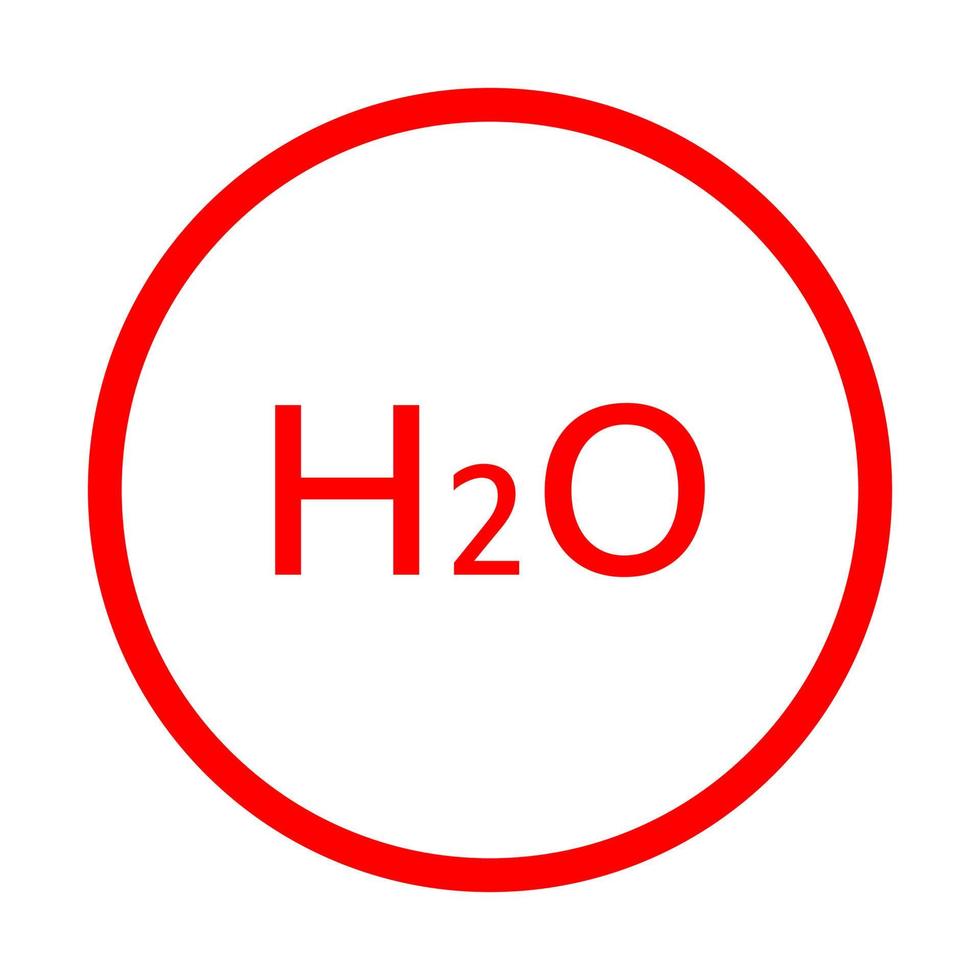 H2o on white background vector
