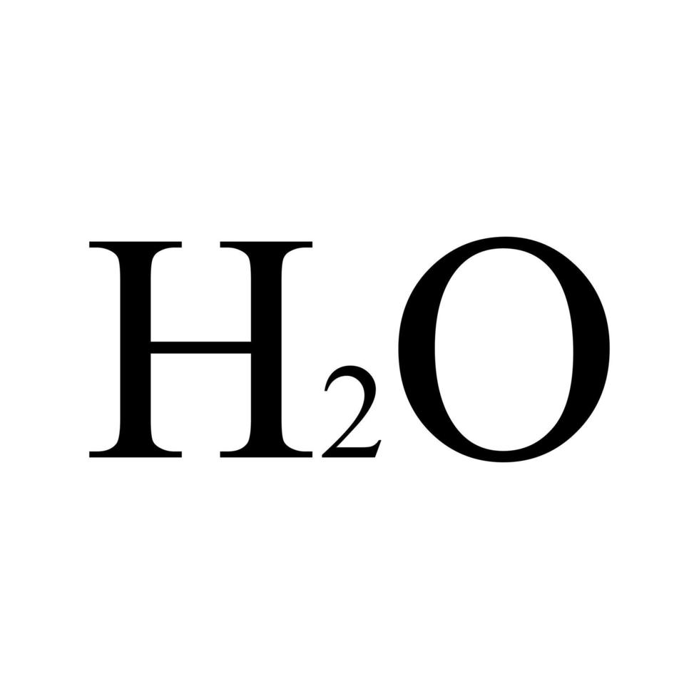 H2o on white background vector