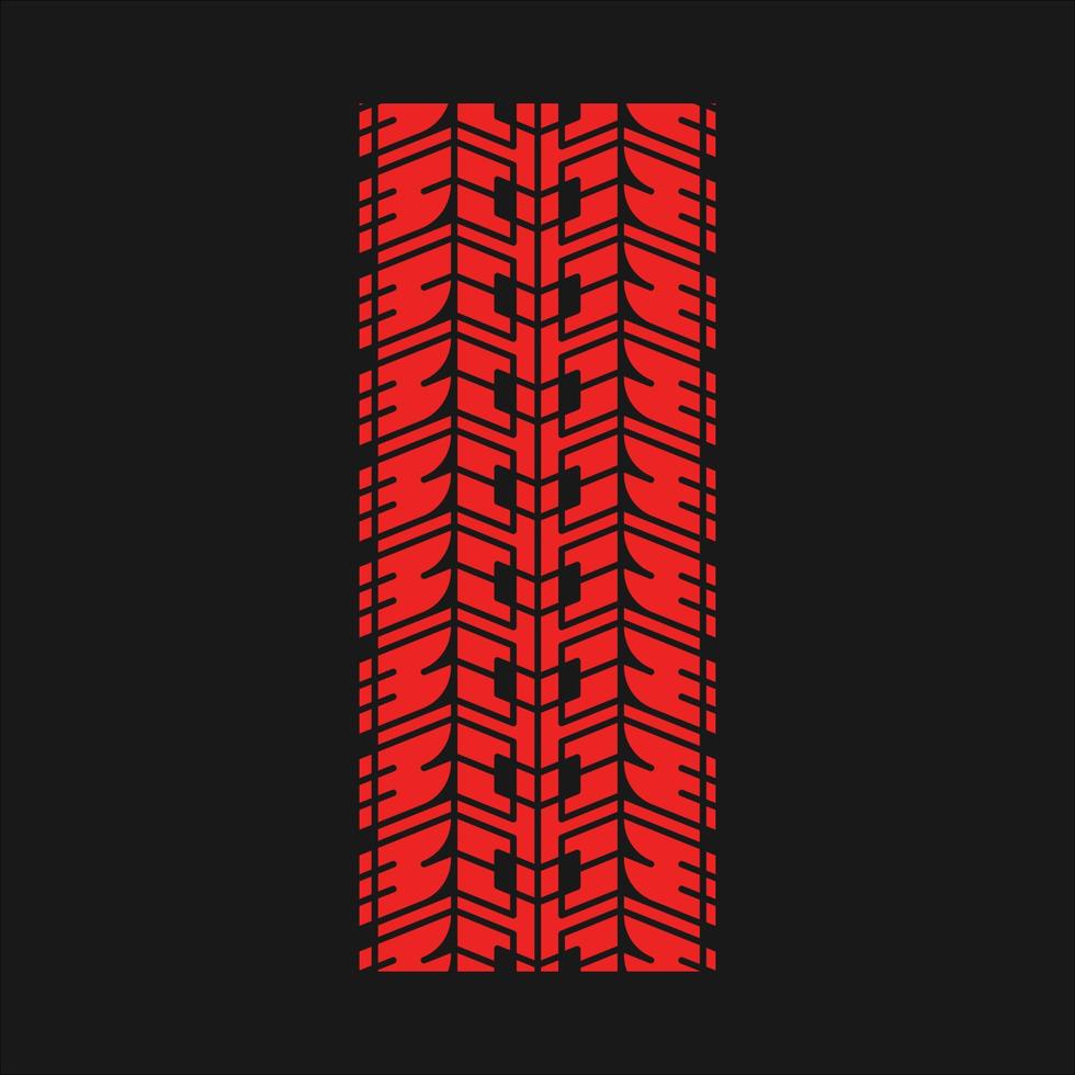 Wheel traces red RGB color icon. Detailed automobile, motorcycle street tyre marks. Car summer wheel print. Vehicle tire trail. Isolated vector illustration on black background