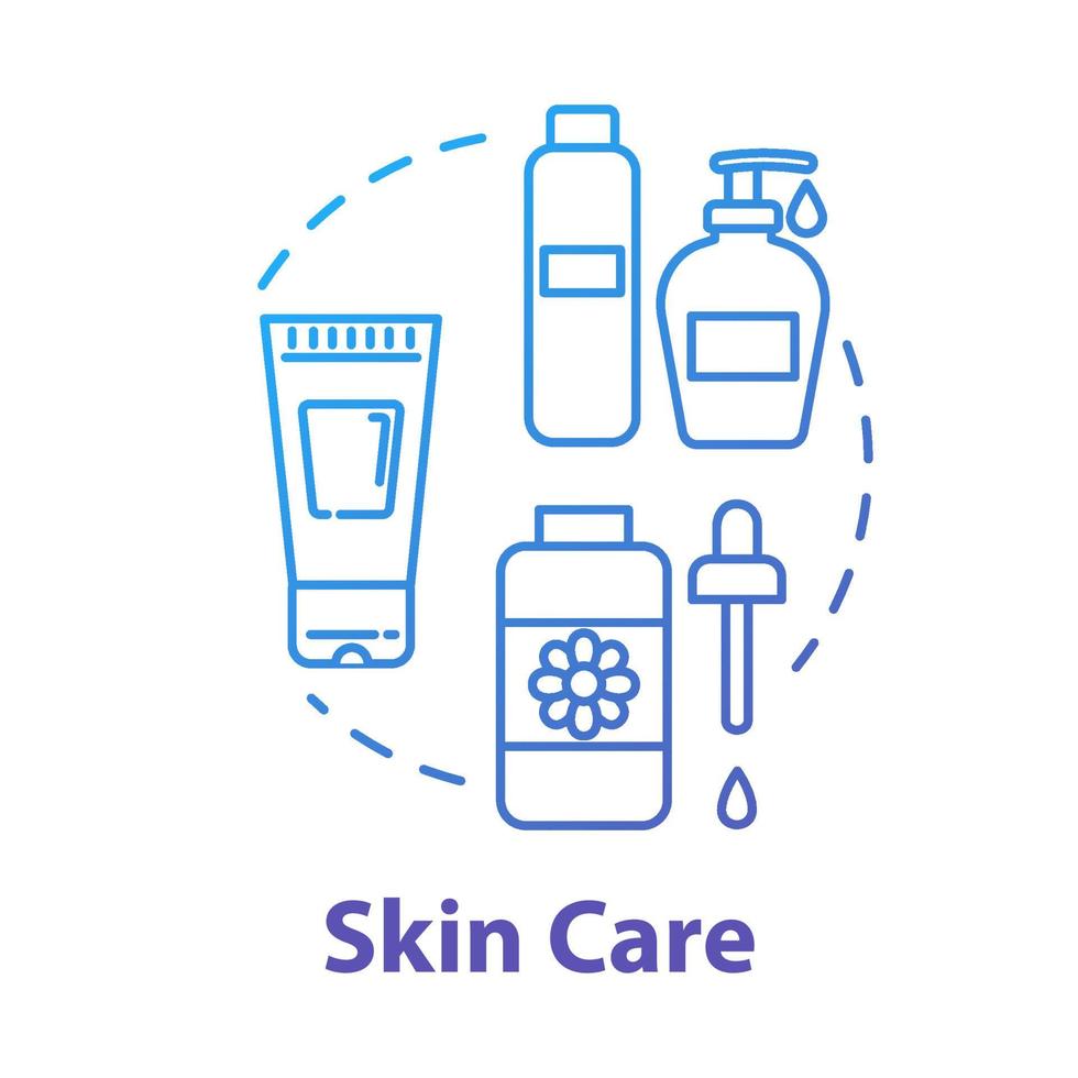 Skin care, beauty, cosmetic products concept icons set. Skin youth, face care, cosmetology idea thin line RGB color illustrations. Vector isolated outline drawings. Editable stroke