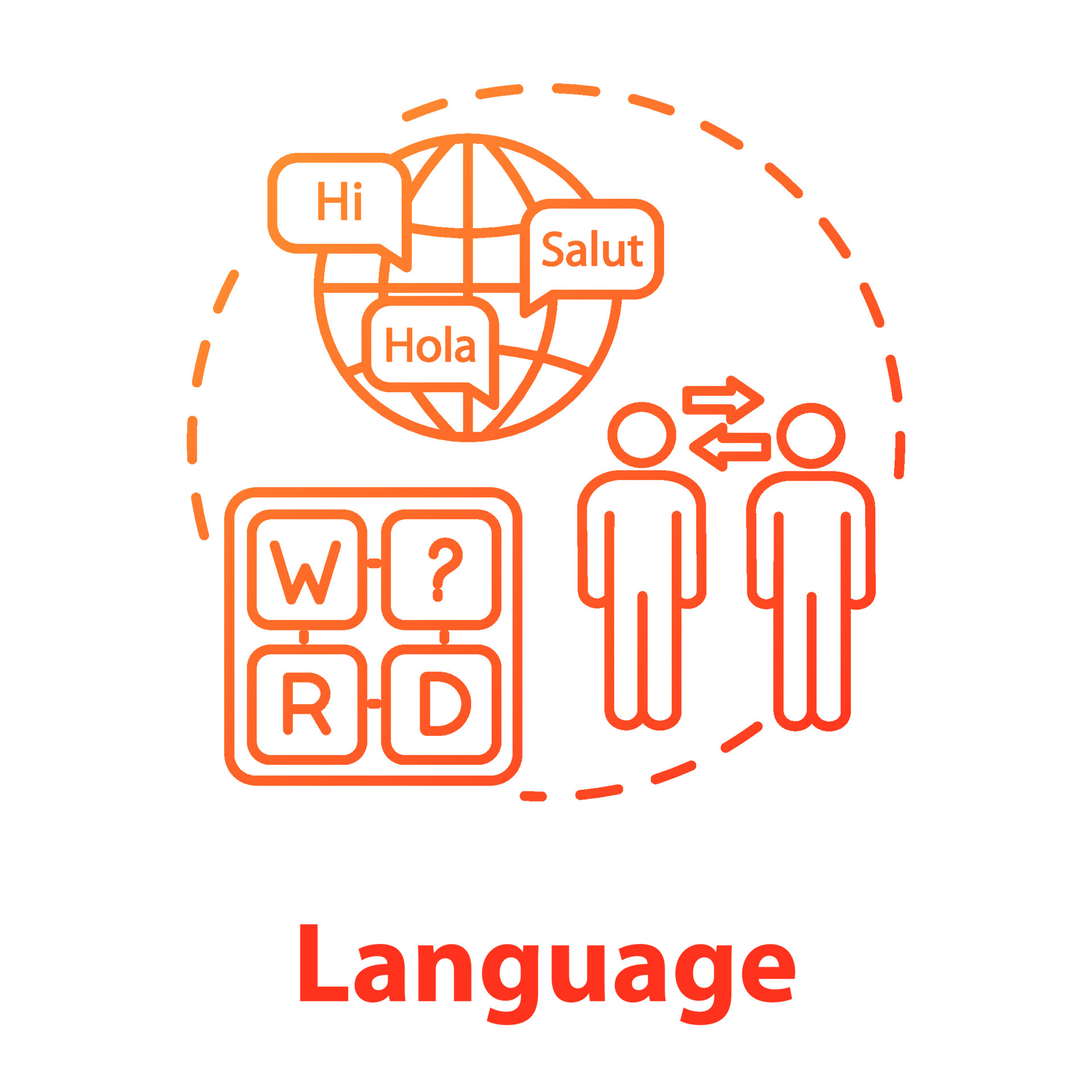 Language concept icon. Ability to communicate in different languages
