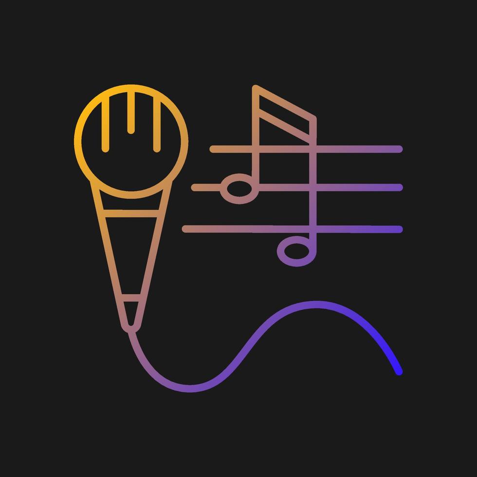 Talent for singing gradient vector icon for dark theme