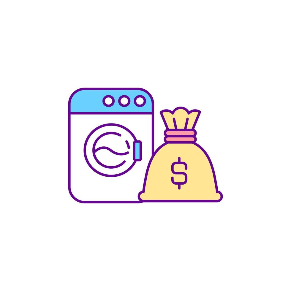 Money laundering RGB color icon vector