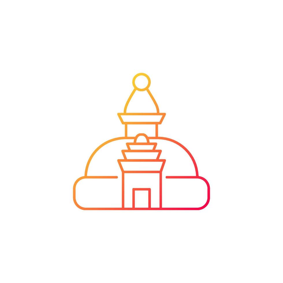 Swayambhu stupa gradient linear vector icon