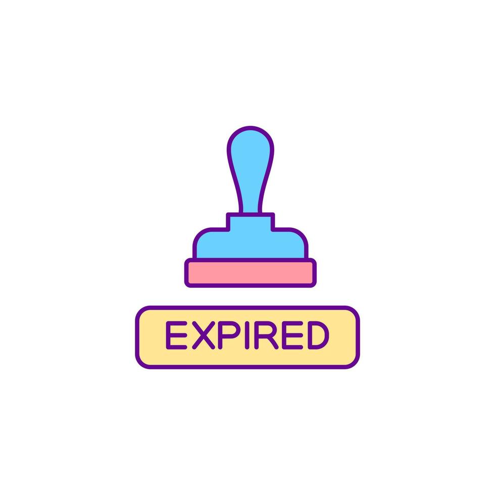 Expired notification stamp RGB color icon vector