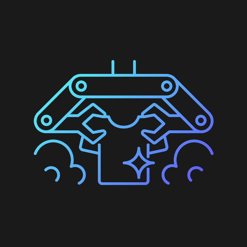 icono de vector de gradiente de robot de lavandería para tema oscuro