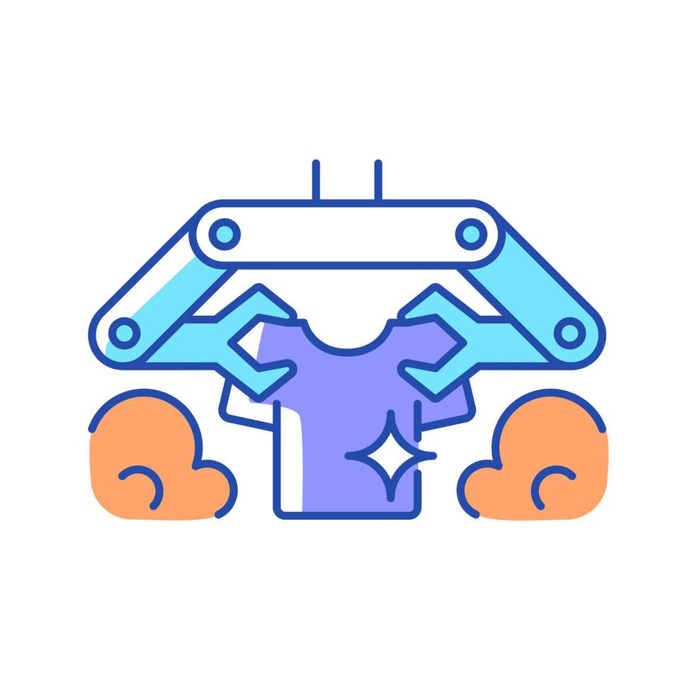 Laundry robot RGB color icon vector