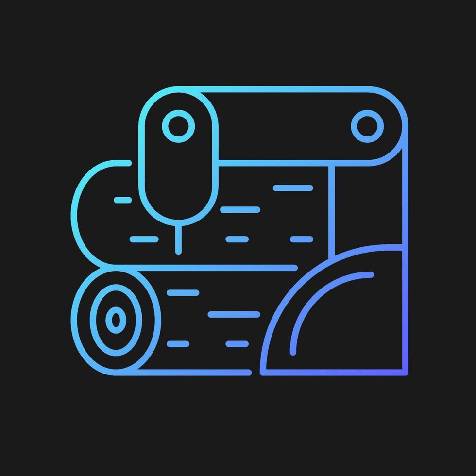 Wood processing gradient vector icon for dark theme