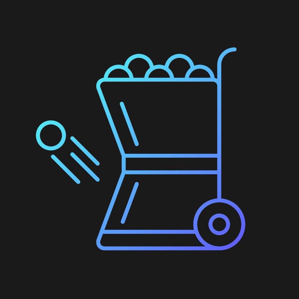Ball throwing devices gradient vector icon for dark theme