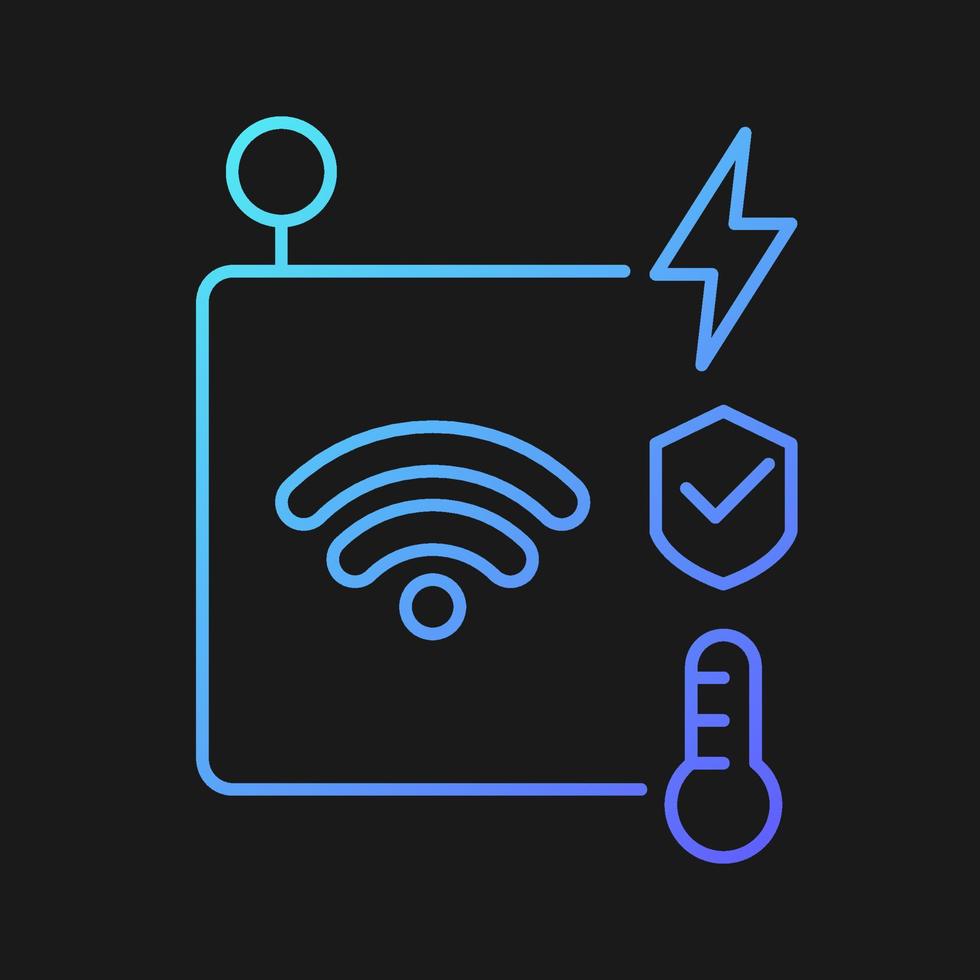 IoT sensors gradient vector icon for dark theme
