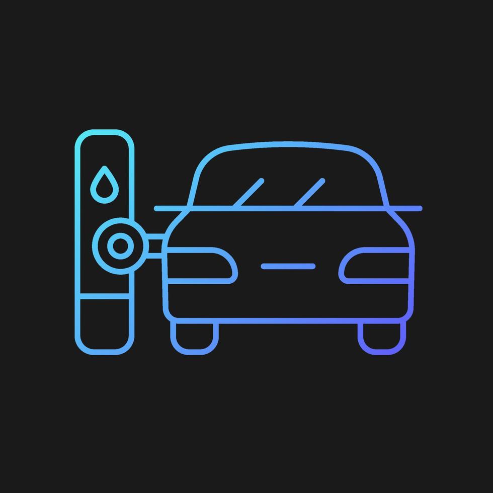 Robotic gas pump gradient vector icon for dark theme