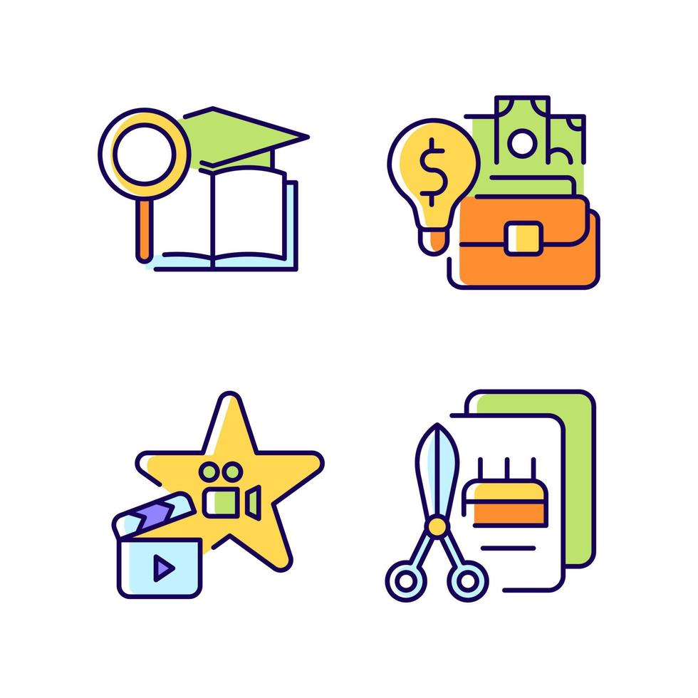Outstanding aptitude RGB color icons set vector