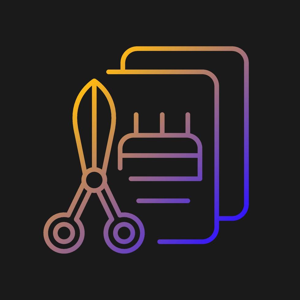 Talent for crafts gradient vector icon for dark theme