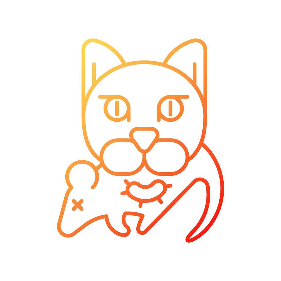 Toxoplasmosis gradient linear vector icon. Toxoplasma gondii parasite caused disease. Parasitic illness. Pet infection. Thin line color symbol. Modern style pictogram. Vector isolated outline drawing