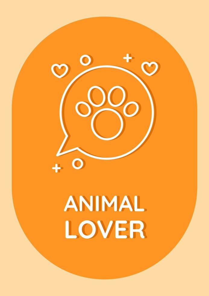 Pet lovers discussion group postcard with linear glyph icon. Greeting card with decorative vector design. Simple style poster with creative lineart illustration. Flyer with holiday wish