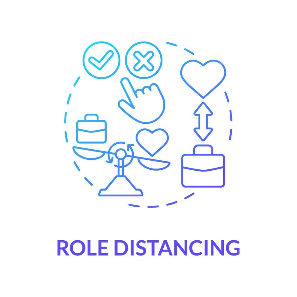 Role distancing action red gradient concept icon. Practice another social role. New position in community abstract idea thin line illustration. Vector isolated outline color drawing