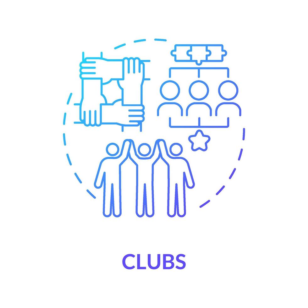 Social club participation blue gradient concept icon. People group role in community. Social participation. Team engagement abstract idea thin line illustration. Vector isolated outline color drawing