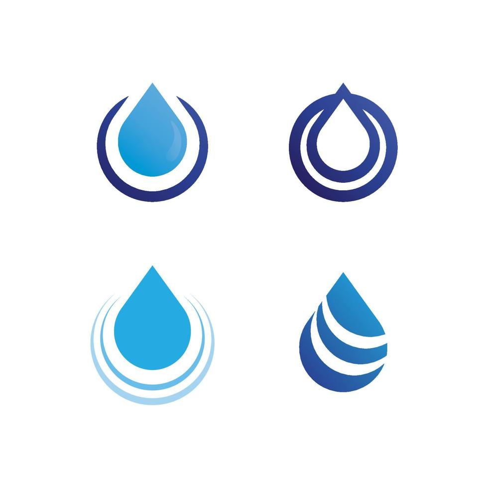 wave icon and water drop vector illustration design logo business