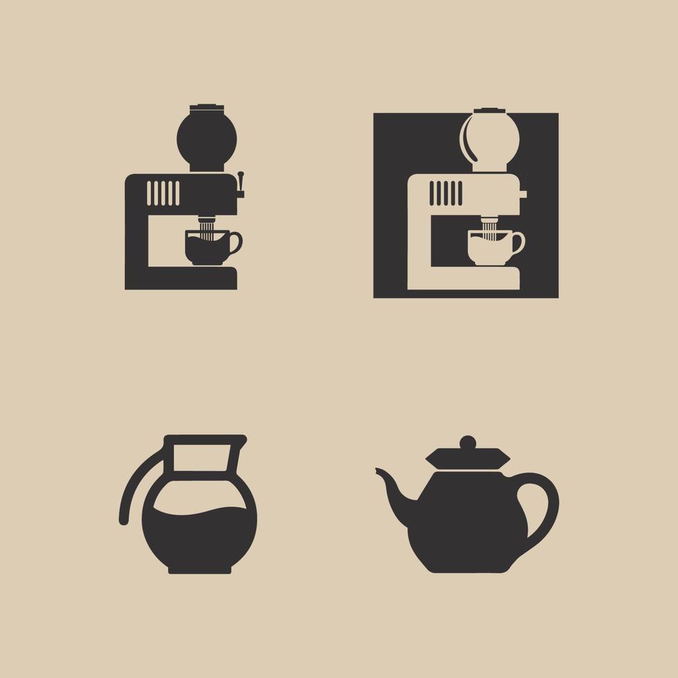 Coffee cup Logo Template hot drinks icon coffe and tea set illustration vector