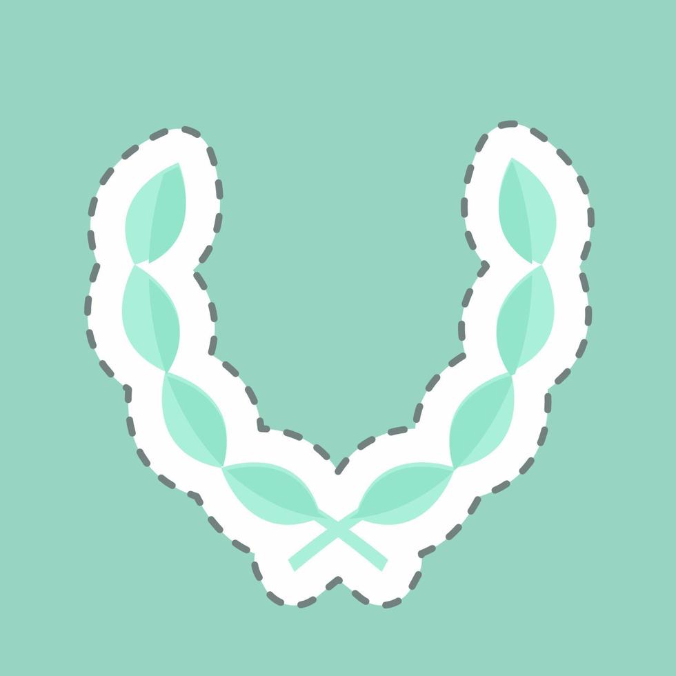 Sticker Leaves Wreath, Line Cut - Simple illustration, Good for Prints , Announcements, Etc vector