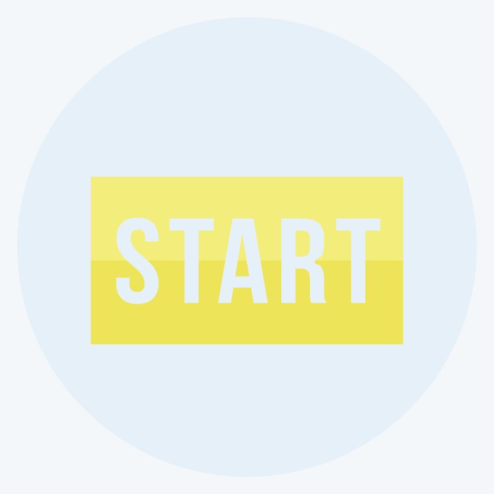 Start Icon in trendy flat style isolated on soft blue background vector