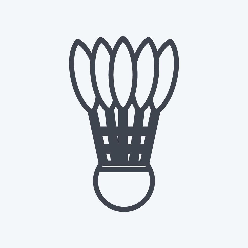 Shuttlecock Icon in trendy line style isolated on soft blue background vector