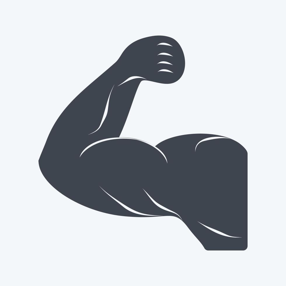 Muscles Icon in trendy glyph style isolated on soft blue background vector