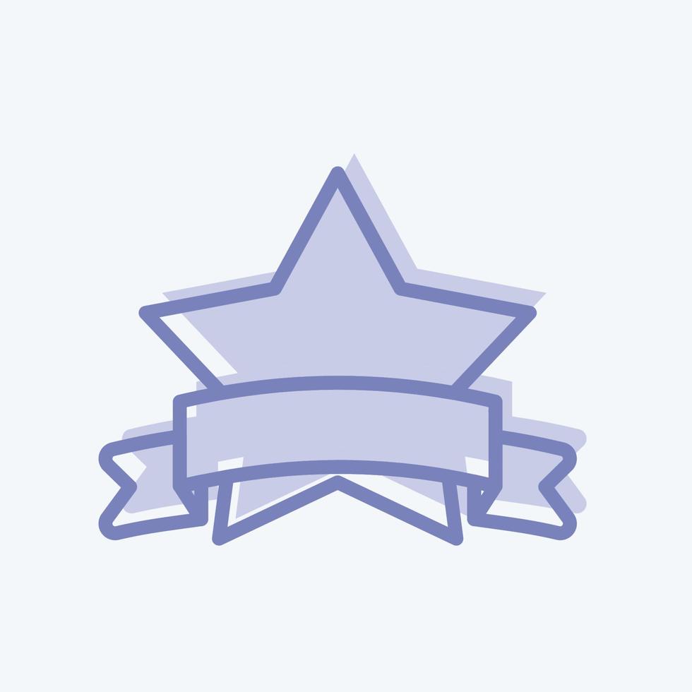 Winner Badge Icon in trendy two tone style isolated on soft blue background vector
