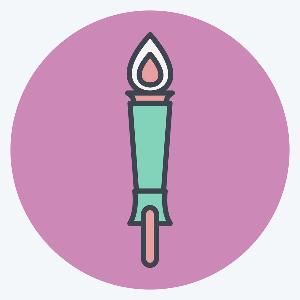 Icon Museum Torch - Color Mate Style- Simple illustration, Good for Prints , Announcements, Etc vector