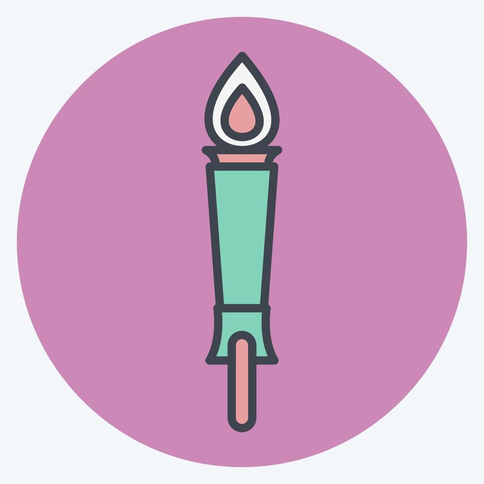 Icon Museum Torch - Color Mate Style- Simple illustration, Good for Prints , Announcements, Etc vector